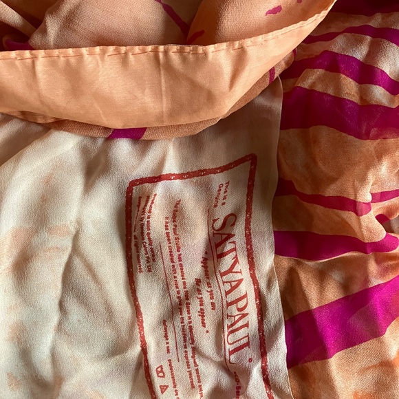 Satya Paul original silk sari brushstroke pattern - Picture 2 of 5